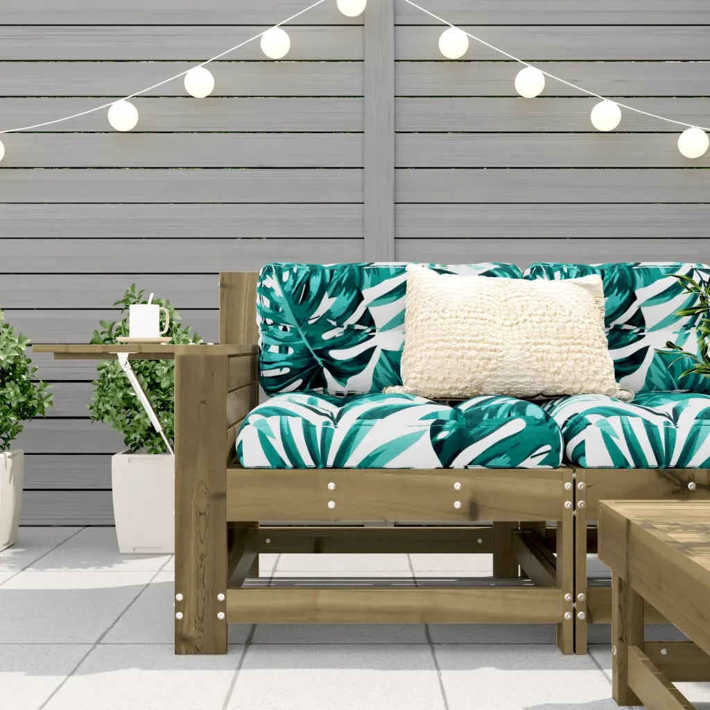 Divano da Giardino Senza Braccioli con Cuscini-Sofa da Giardino-Divano da esterno Impregnato Pino 453935