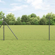 Palo della recinzione 2 pcs Grigio Acciaio Verniciato a Polvere 42012761