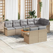 Set Divano da Giardino con cuscino 9 pcs Beige polyrattan 3347343
