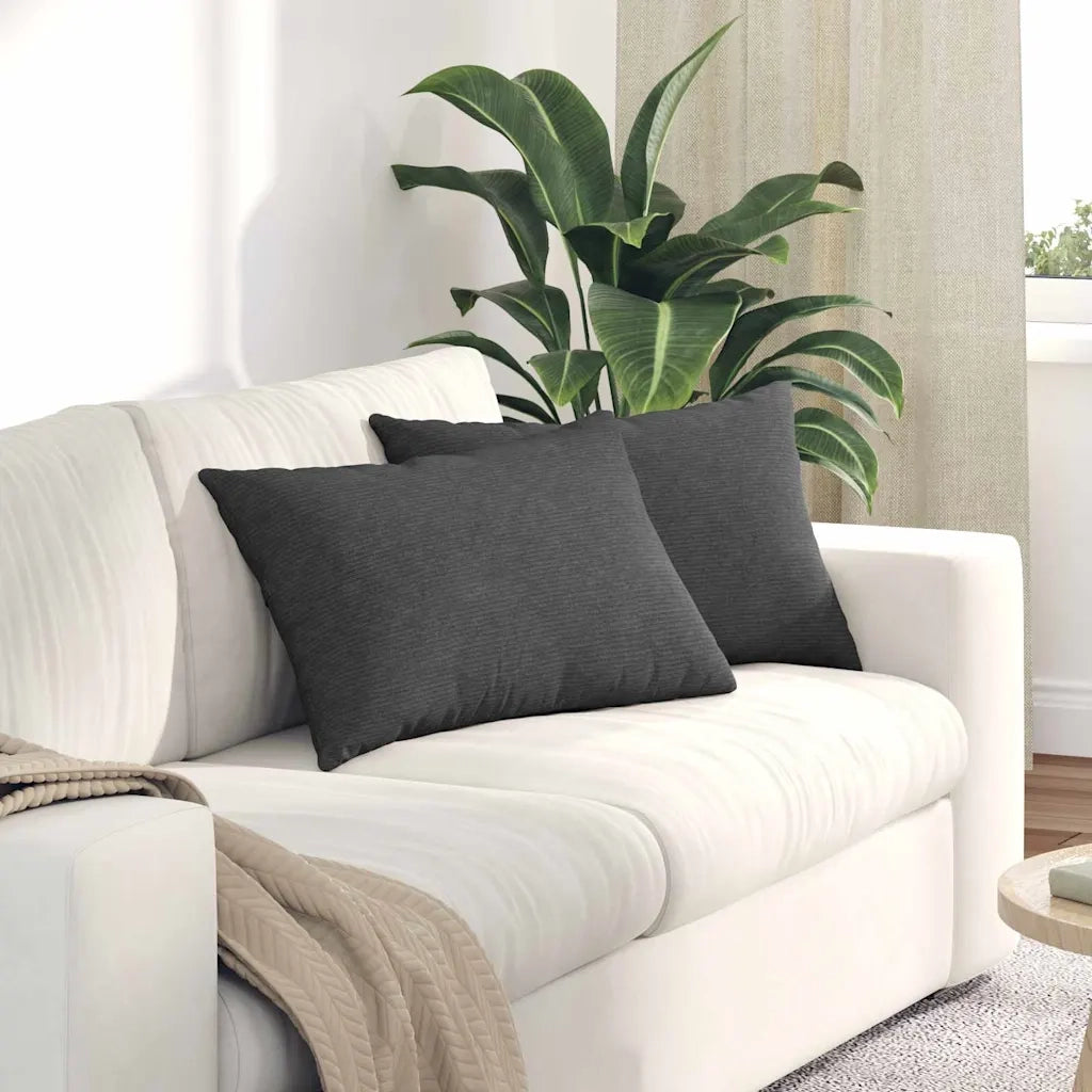 Cuscini da Divano 2 pz-Set di 2 Cuscini per Sofa Grigio scuro 60 x 40 cm 112966