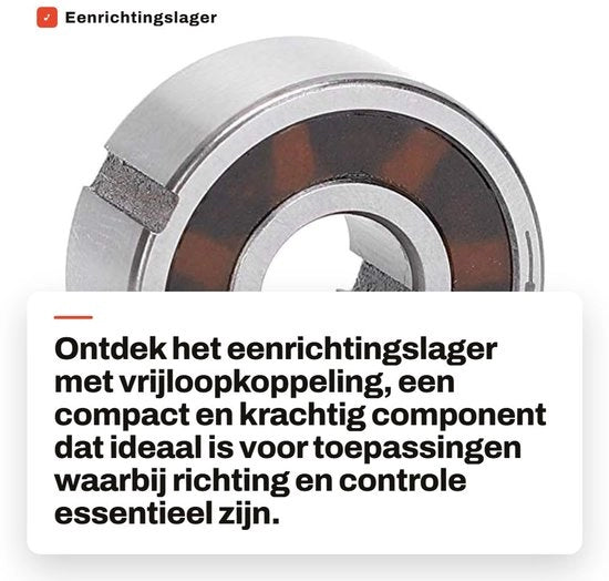 Lager a rotazione libera, formato compatto - Vrijloopkoppeling - Bolvormig Loopvlaklager - Metalen Omhulsel - Hoog Draagvermogen - 8x22x9mm - Rollager