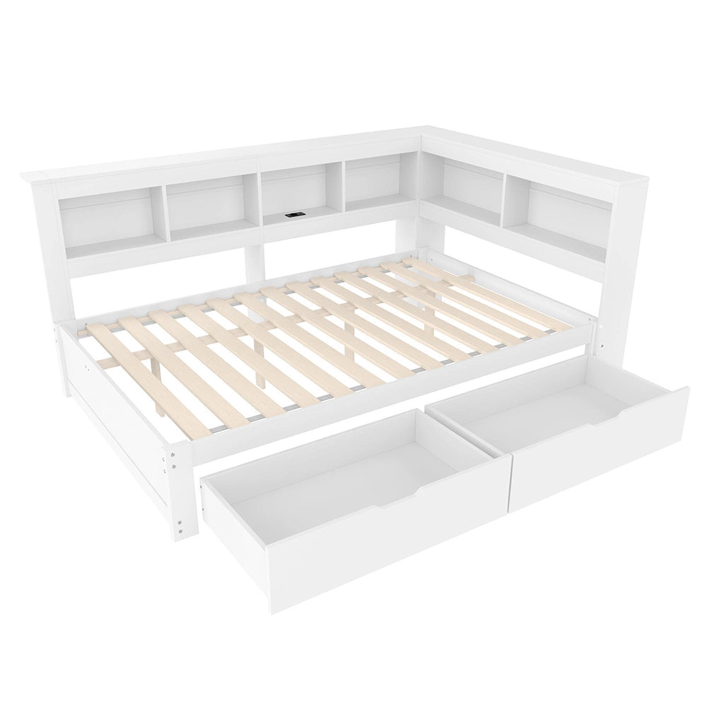Divano letto 140x200cm?- Xylo - 2 cassetti USB bianco