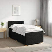 Letto box spring con materasso Nero 100 x 200 cm Tessuto 3452871