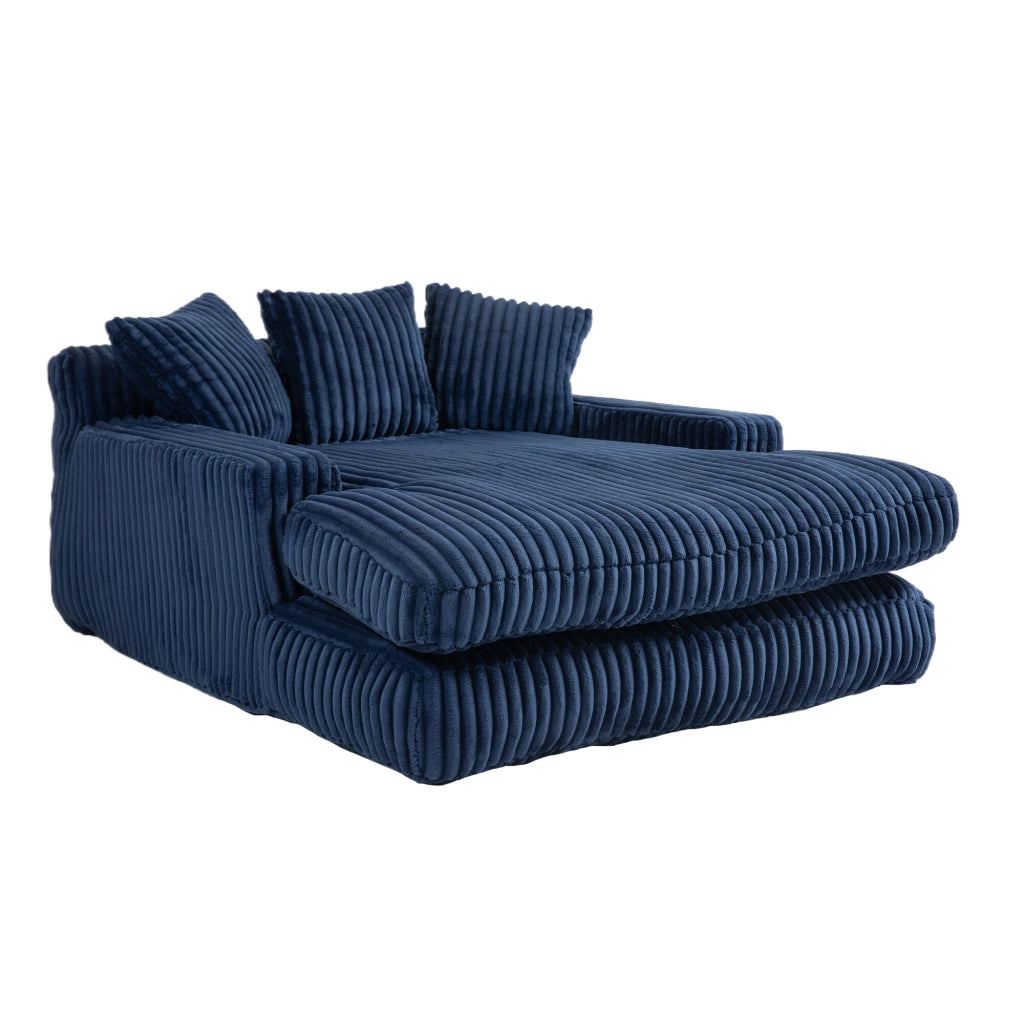Divano letto moderno - Zephmum- 3 cuscini morbidi blu marino