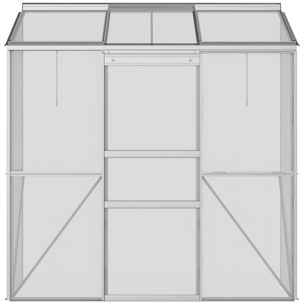 Serra da giardino addossata ¨C Xylo ¨C alluminio e policarbonato argento 192x68x196 cm