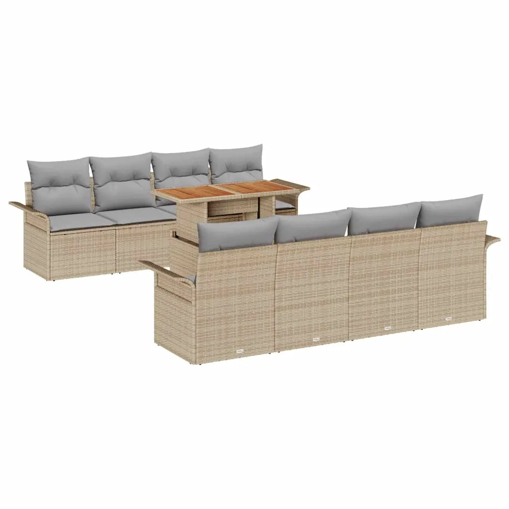 Set Divano da Giardino 7 pcs Beige e Grigio Chiaro polyrattan 3349307