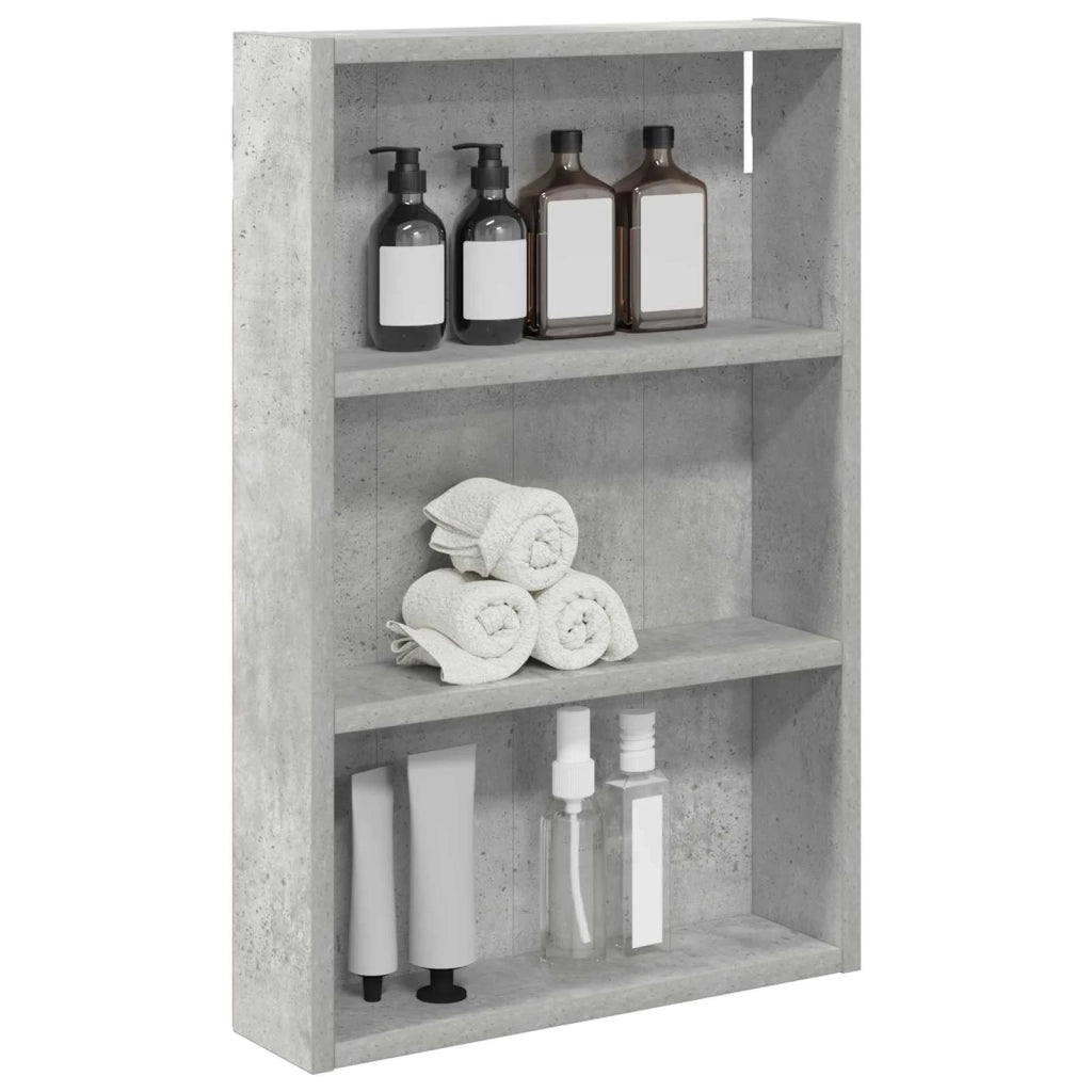 Armadio da Bagno | Mobile da Bagno a muro Grigio Cemento 40 x 10 x 60,5 cm
