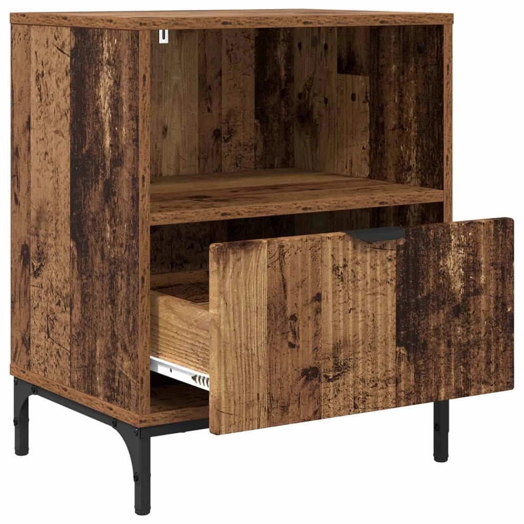 Armadio da Notte con cassetto Legno vecchio 49 x 36 x 61 cm 883490