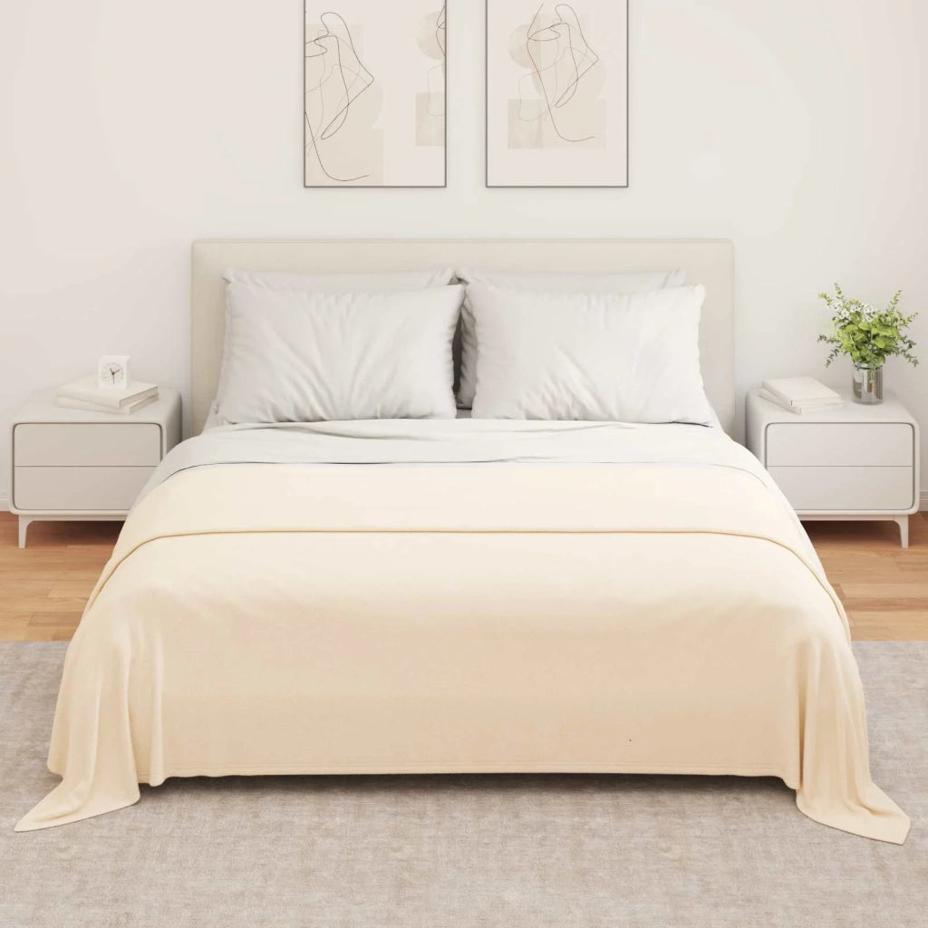 Coperte da Pile 6 pcs Crema 280 x 210 cm Panno 42017138