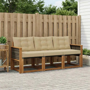 Set di divani da esterno con cuscino 3 pcs Naturale e Beige 3381741