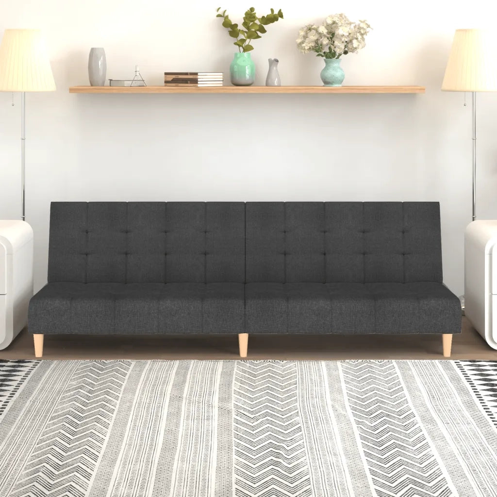 Divano letto | Sof¨¤ letto | Letto singolo a 2 Posti Grigio Scuro in Tessuto