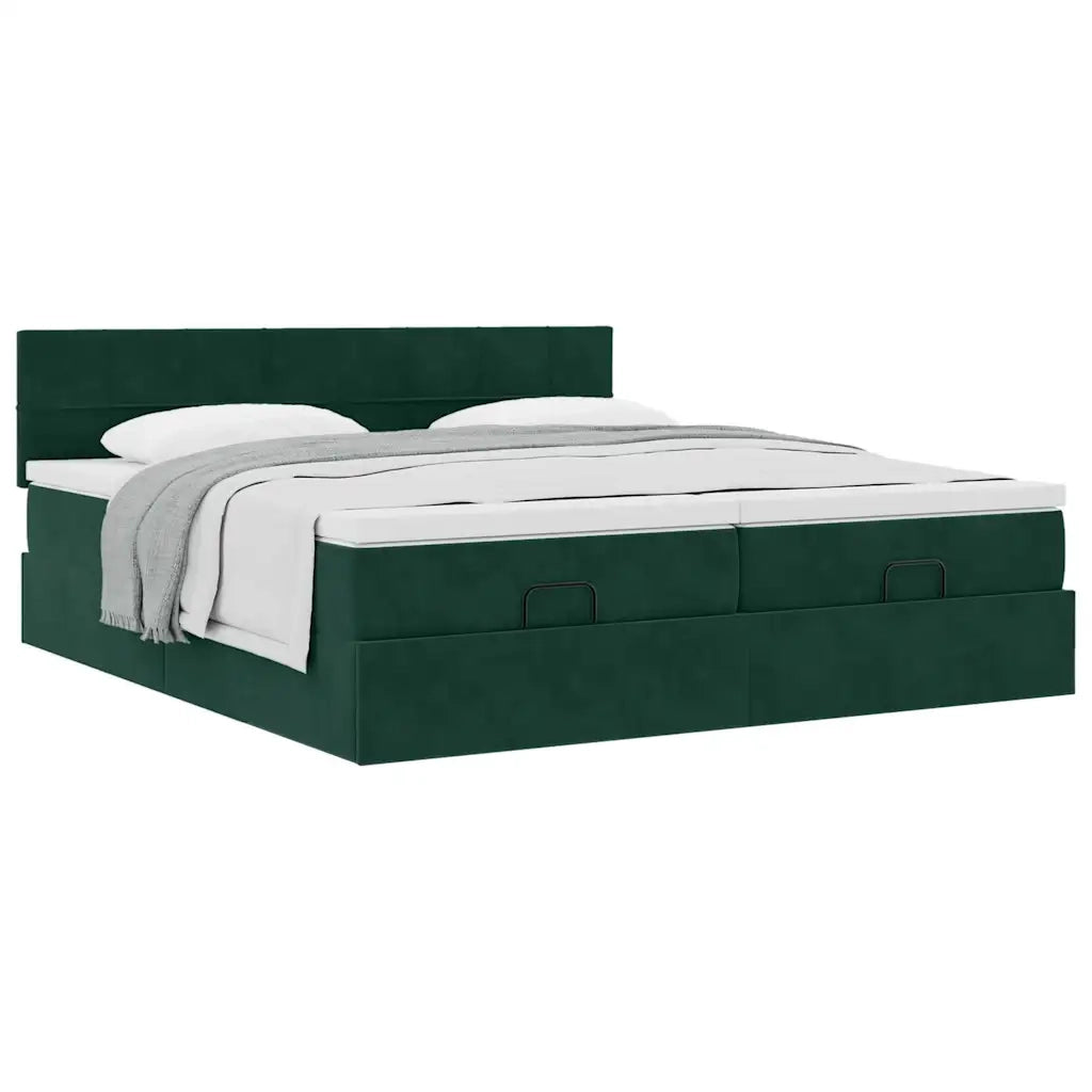 Struttura Letto Pouf con Materassi 180x200 cm Velluto 3312077