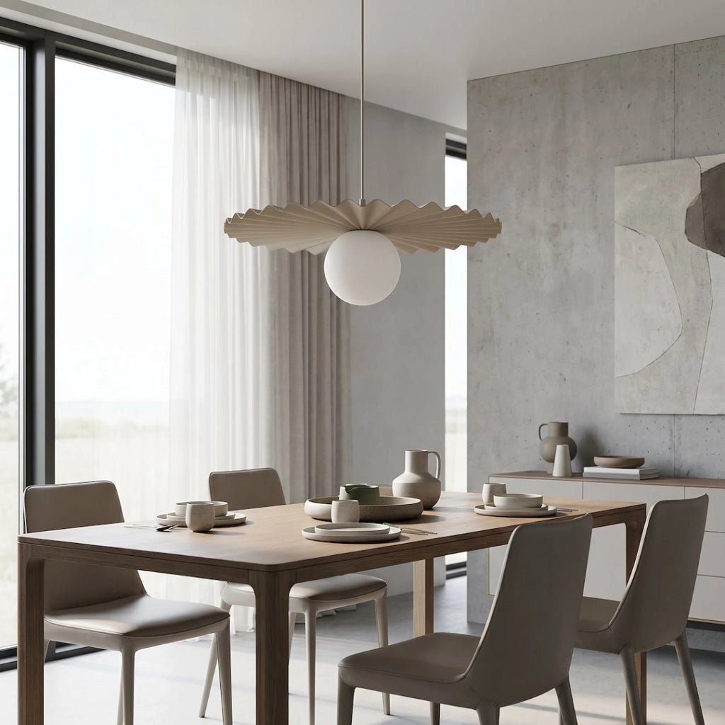 Lampada a sospensione beige a ventaglio UMBRA 1xG9 Emibig