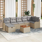 Set Divano da Giardino con cuscino 8 pcs Beige Poly Rattan 3360822