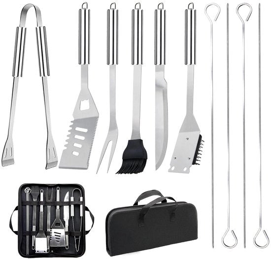 Set di accessori barbecue professionale - 11 pezzi - materiale di alta qualità