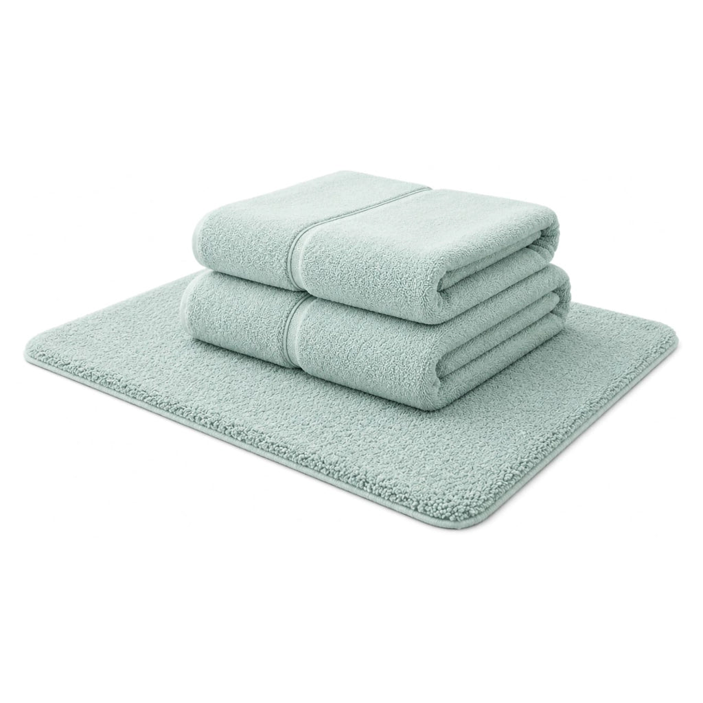 Sanenere, set di Asciugamani 100% Cotone set da 2, Azzurro Tiffany