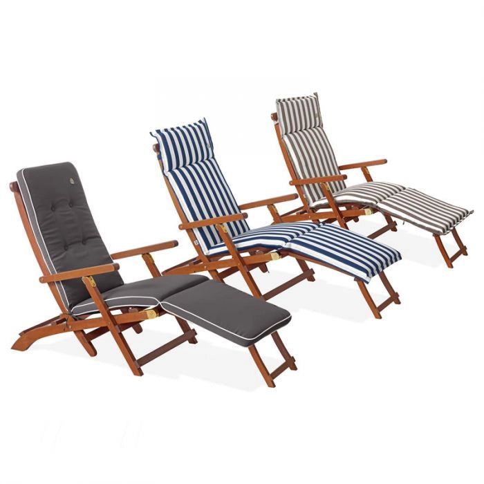 Cuscino da esterno per deckchair, 184x46 cm con volant - Cuscino Da Esterno Per Deckchair, 184x46 Cm Con Volant Fantasia Righe&righe (righe Bianche/verdi) Colore: Bianco / Beige