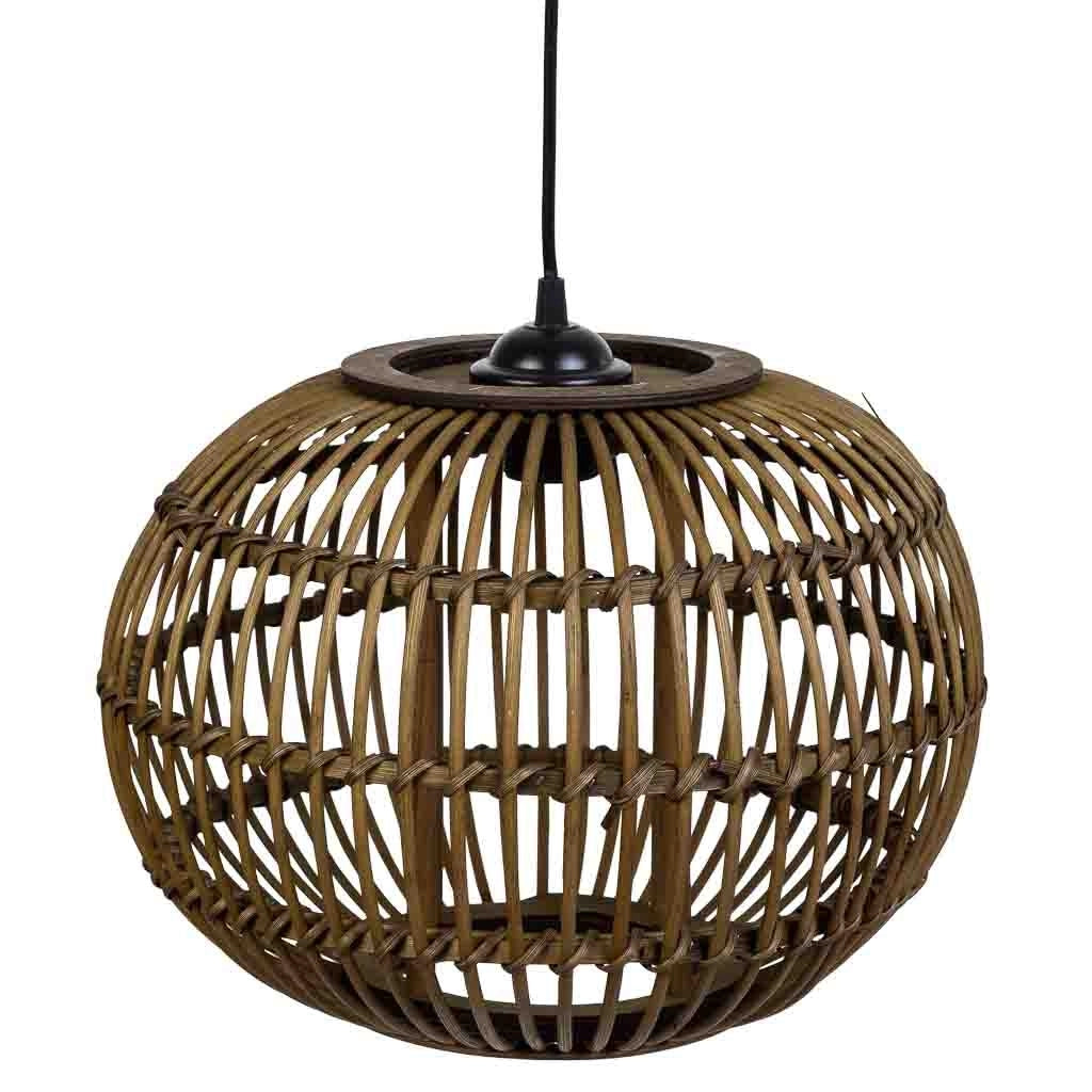 Lampada da soffitto in bambù marrone, D37x27h cm