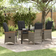 Set da Pranzo per Giardino con cuscino 5 pcs Grigio polyrattan 3379620