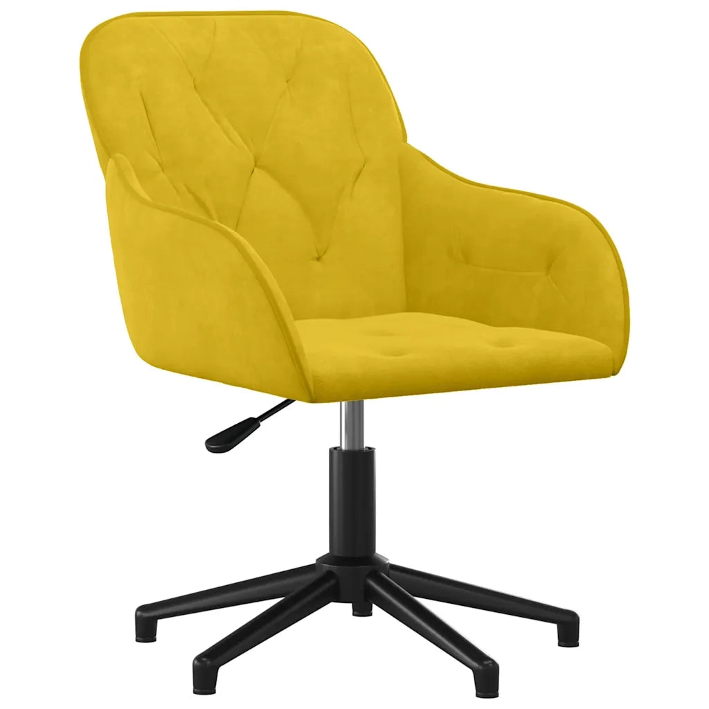 Sedia da Ufficio Girevole Gialla in Velluto 344863