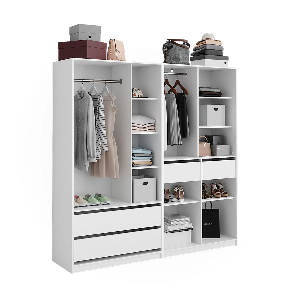 Vicco Armadio Bianco 200 x 200 cm Set di 2