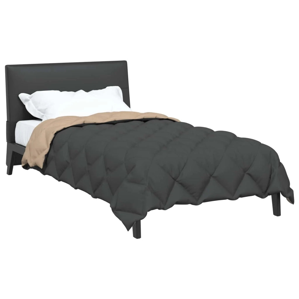 Duvet Invernale Antracite e Talpa 140 x 200 cm Microfibra 42025657