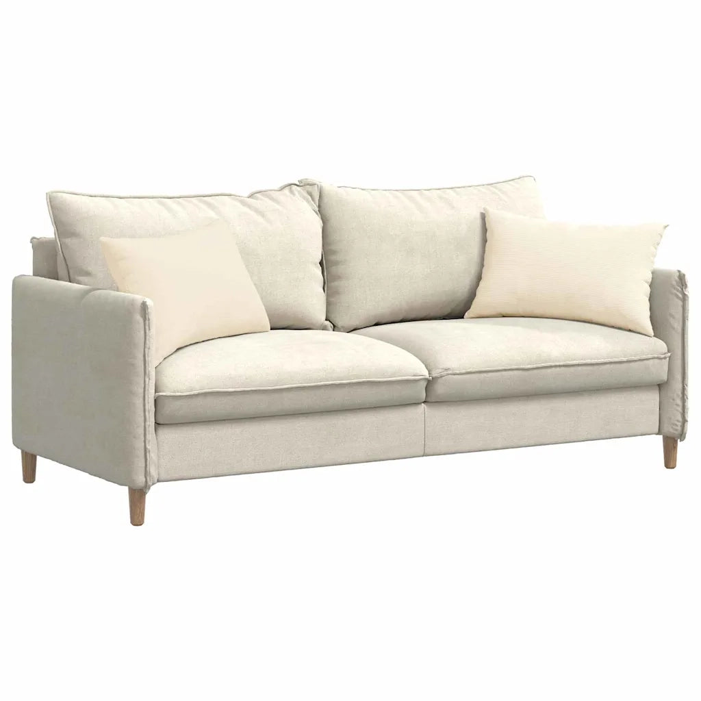 Cuscini da Divano 2 pz-Set di 2 Cuscini per Sofa Crema 60 x 40 cm Tessuto in Cords 705612