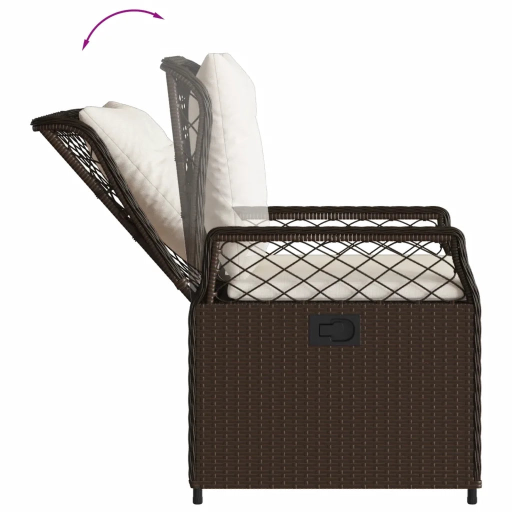 Set da Pranzo da Giardino 5pz con Cuscini in Polyrattan Marrone 3262973