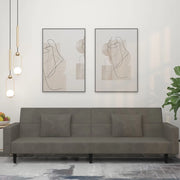 Divano Letto a 2 Posti con 2 Cuscini-Sofa Letto 2 Posti-Daybed Grigio Scuro in Velluto 350954