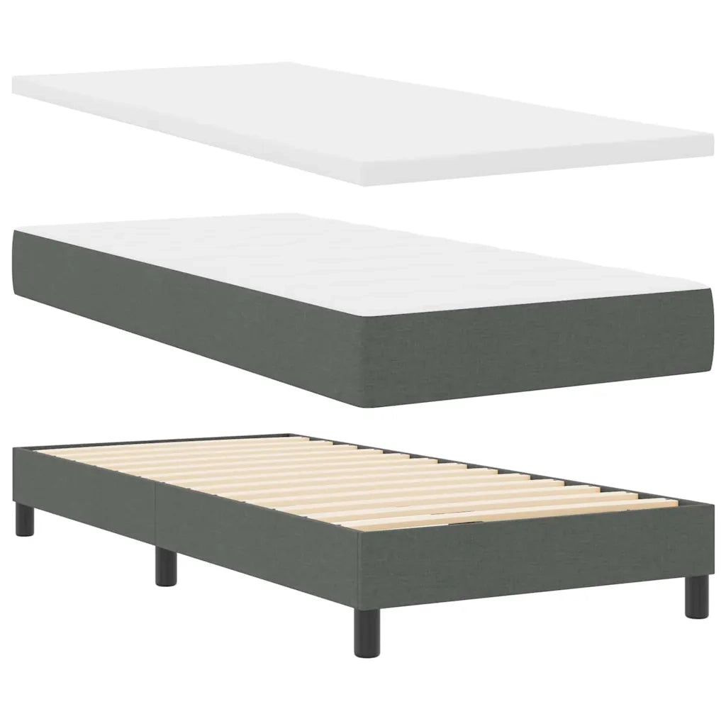 Letto a molle con materasso Grigio scuro 90 x 200 cm Tessuto