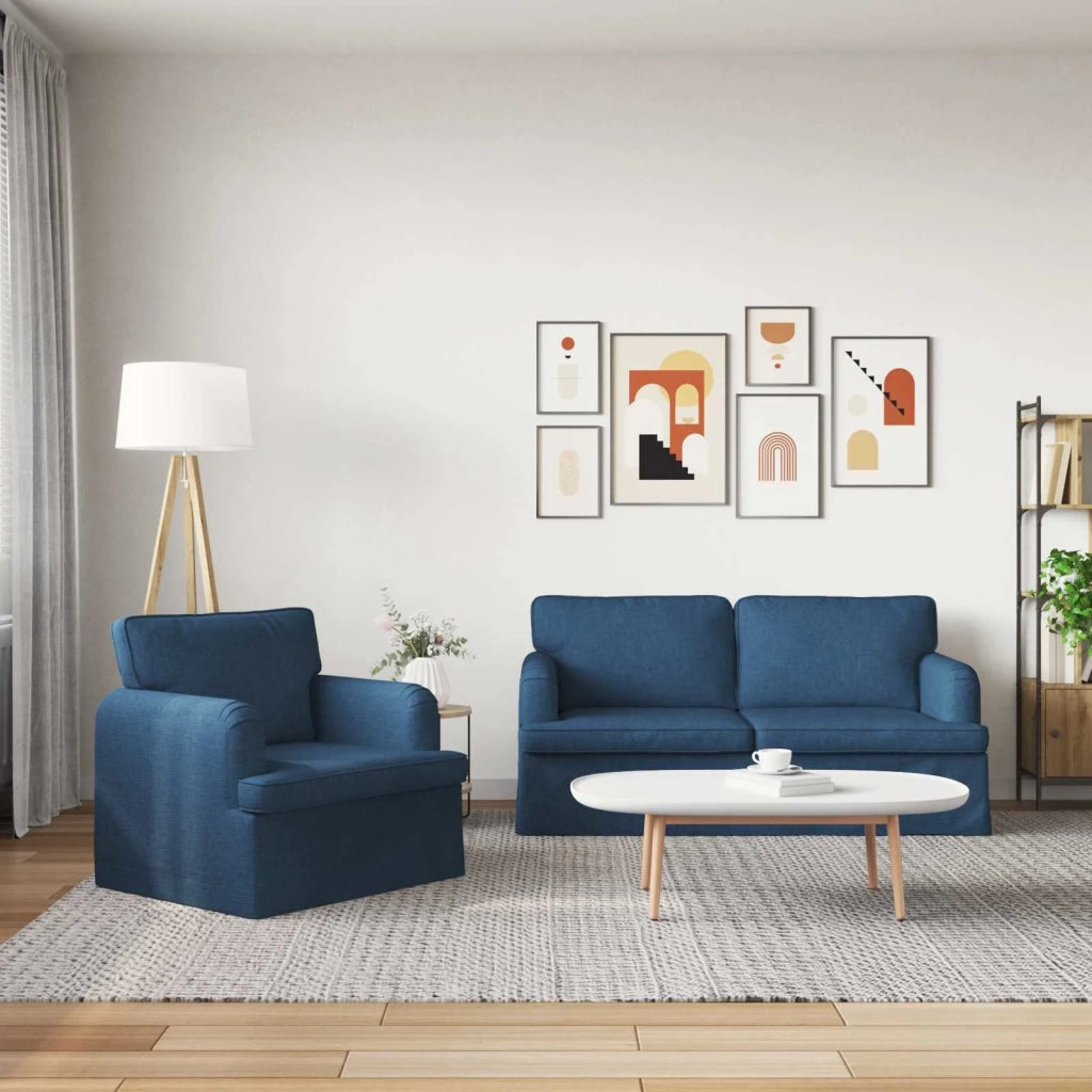 Set di divani 2 pcs Blu 162 x 80 x 85 cm Tessuto 3407566