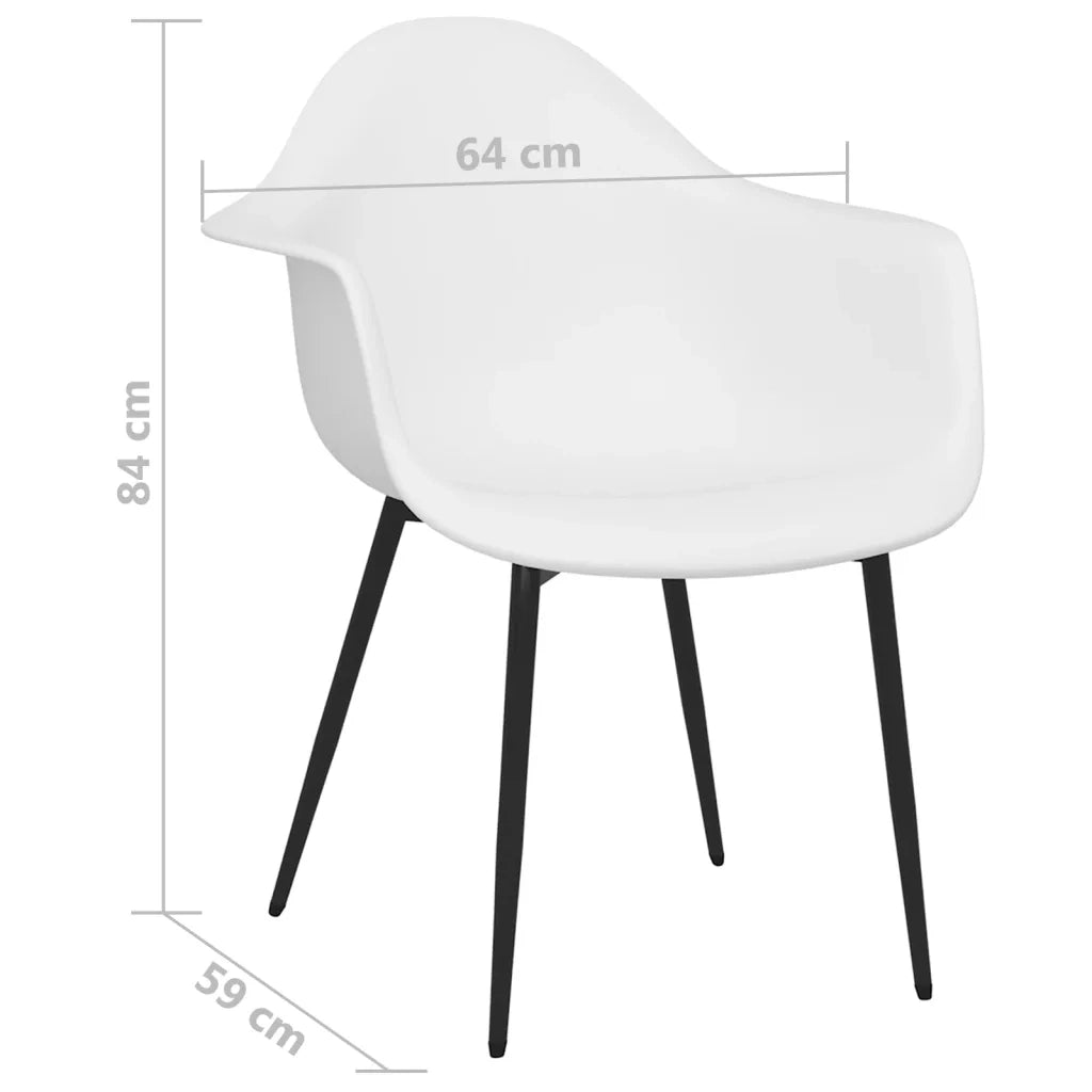 Sedie da Pranzo 2 pz Bianche in PP 338073