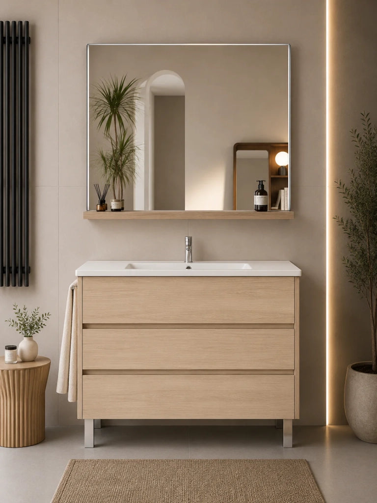 Mobile bagno con lavabo ORIGENBATH IMPERIA senza specchio 80x45 cm estepa