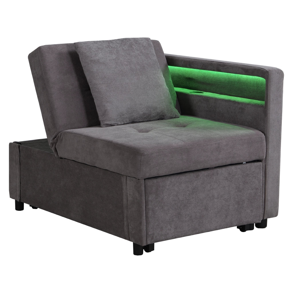 Divano letto 3 in 1 - Zephmum- Schienali LED e porte USB/Type-C