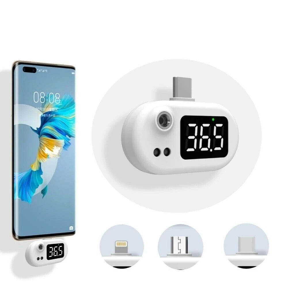 Trade Shop - Termometro Digitale Frontale Infrarossi Per Febbre Senza Contatto Usb Type C K8+ -