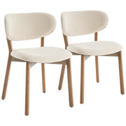 Set di 2 sedie AURA beige in tessuto loop e legno chiaro