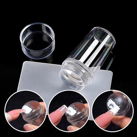 Stempel per unghie in silicone - piastre per unghie trasparente - stampe per nail art - unghie a forma di francese - attrezzatura per manicure DIY - motivi precisi - stampe per nail art