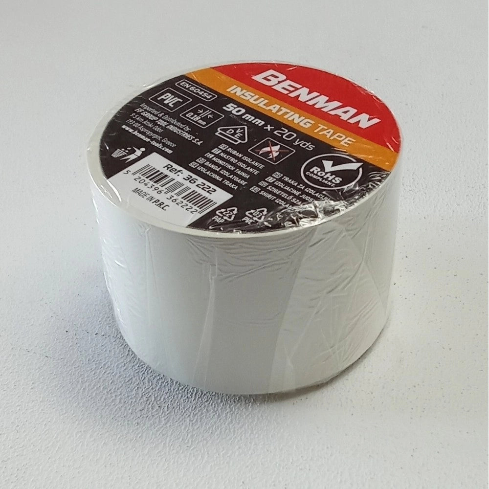 Nastro isolante bianco 5cm 50mm x 20 yards