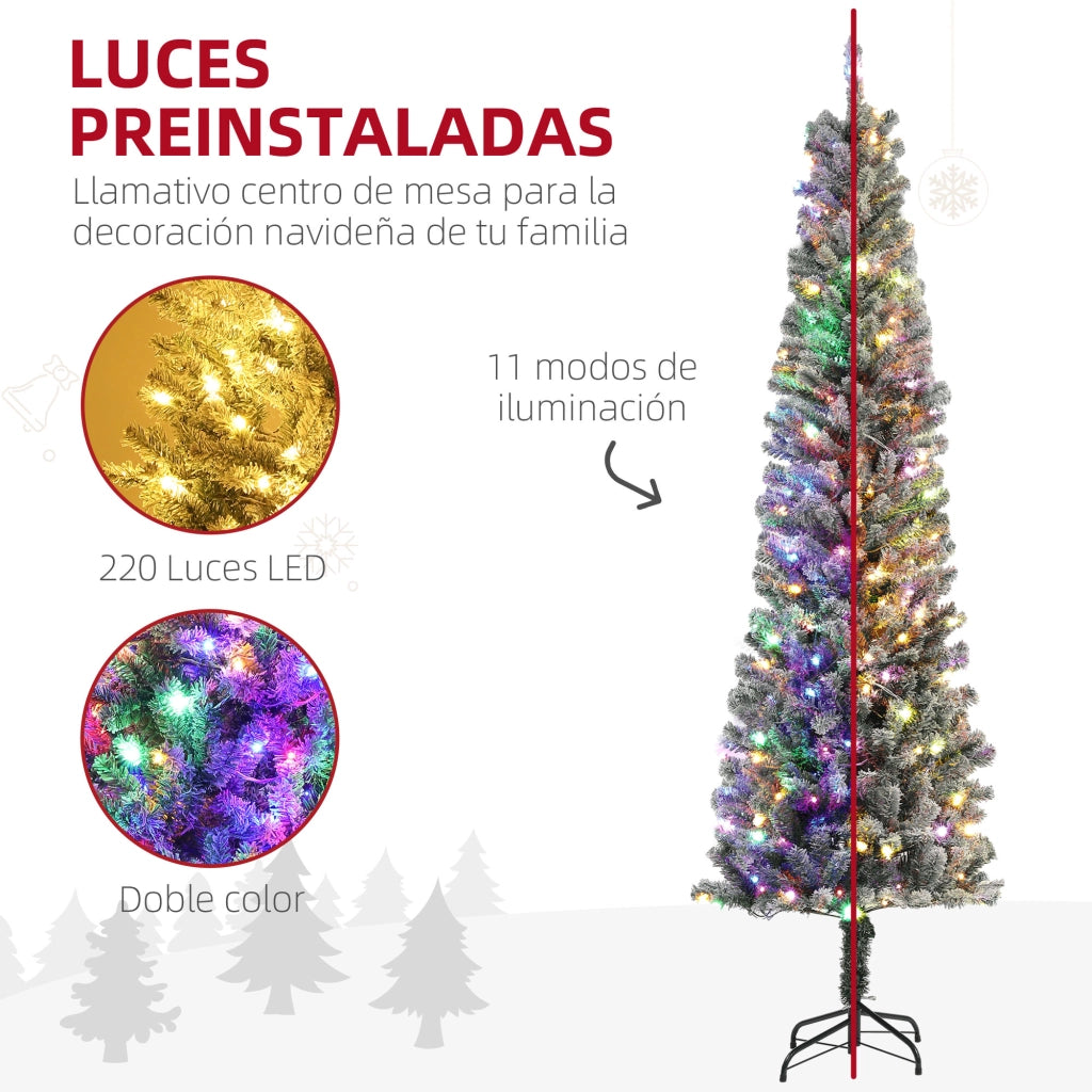 Albero di Natale Artificiale ¨C Minimal ¨C 225 cm Verde con 220 Luci LED