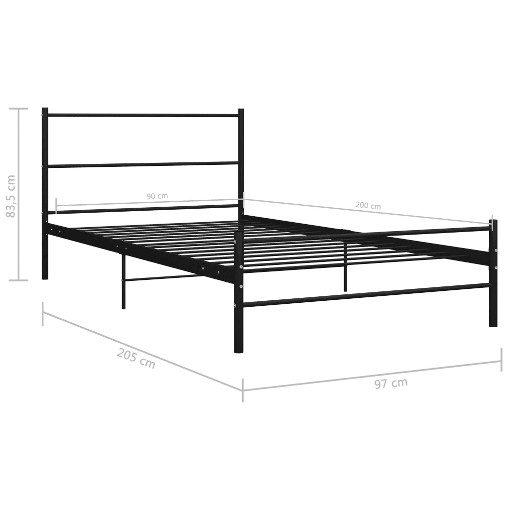 Giroletto Nero in Metallo 90x200 cm 286496