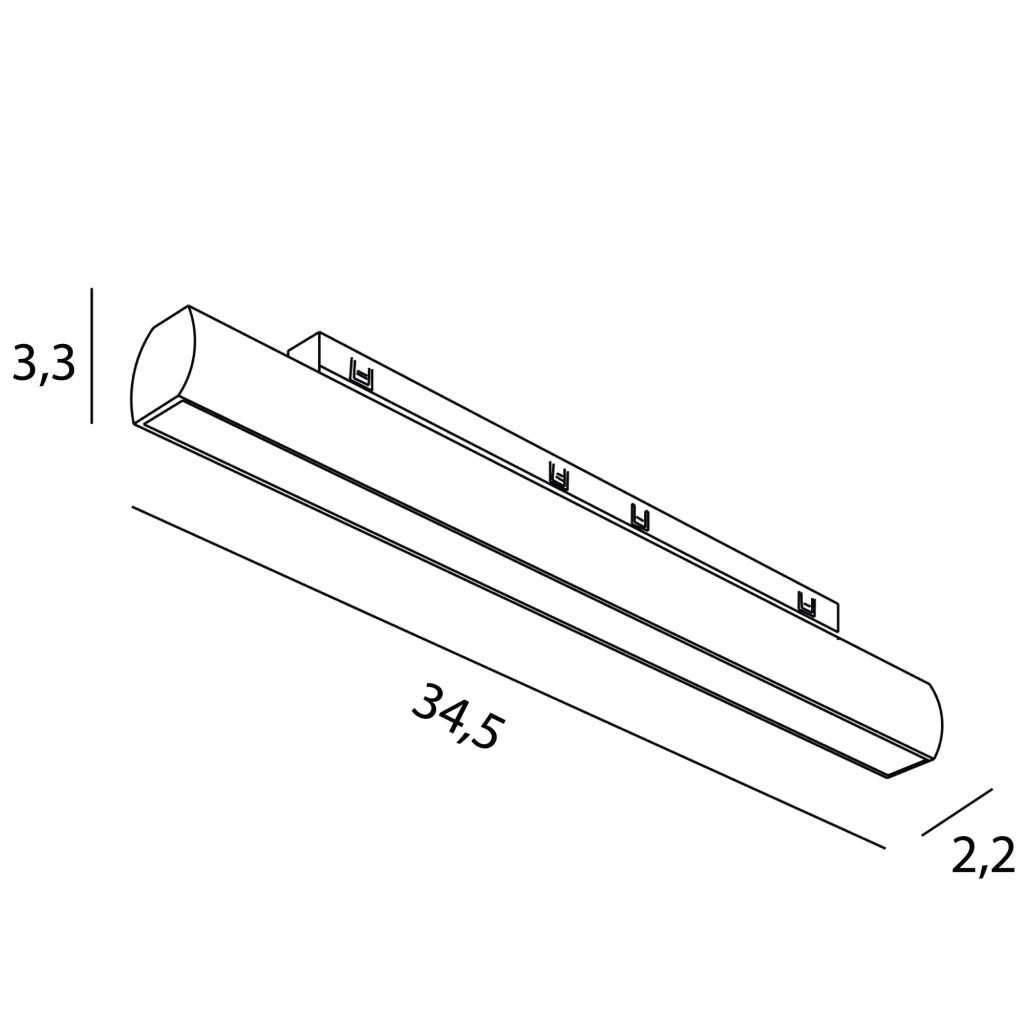 Faretto lineare su binario 1F nero 18W Zigbee CCT