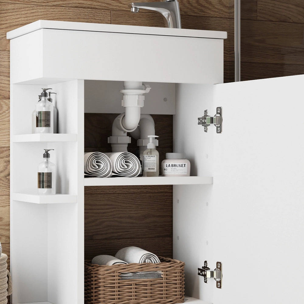 Vicco Set mobili bagno Bianco 2 parti, con lavabo