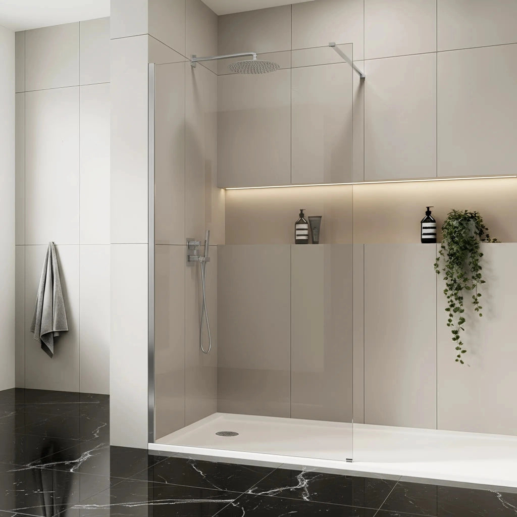 Parete Doccia Rea Flexi Transparent / Chrome 140