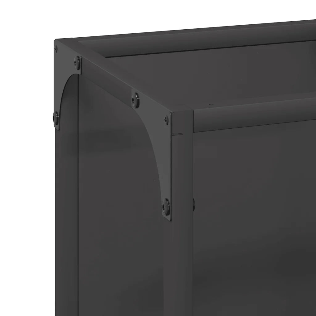 Rastrelliera per Legna da Ardere Nera 25x25x80 cm 864263