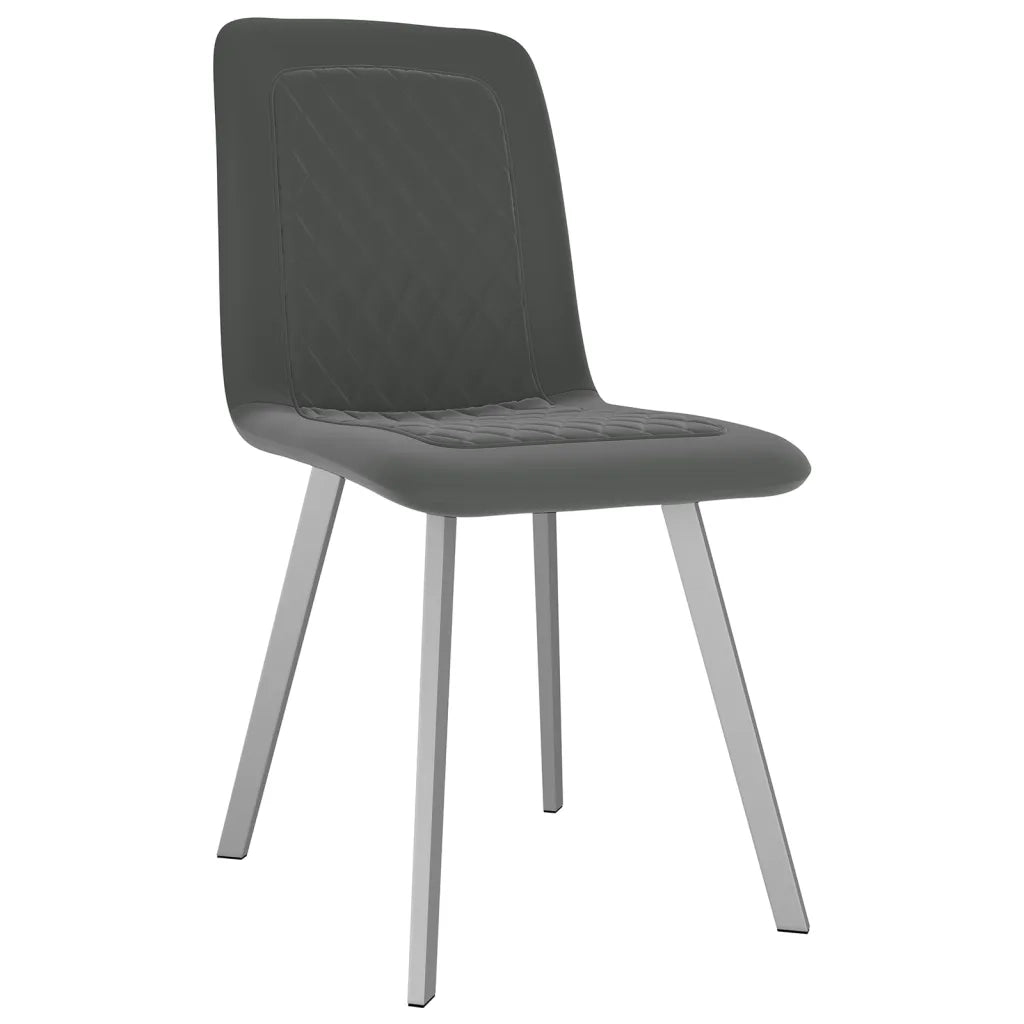 Sedie da Pranzo 2 pz Grigie in Velluto 282569