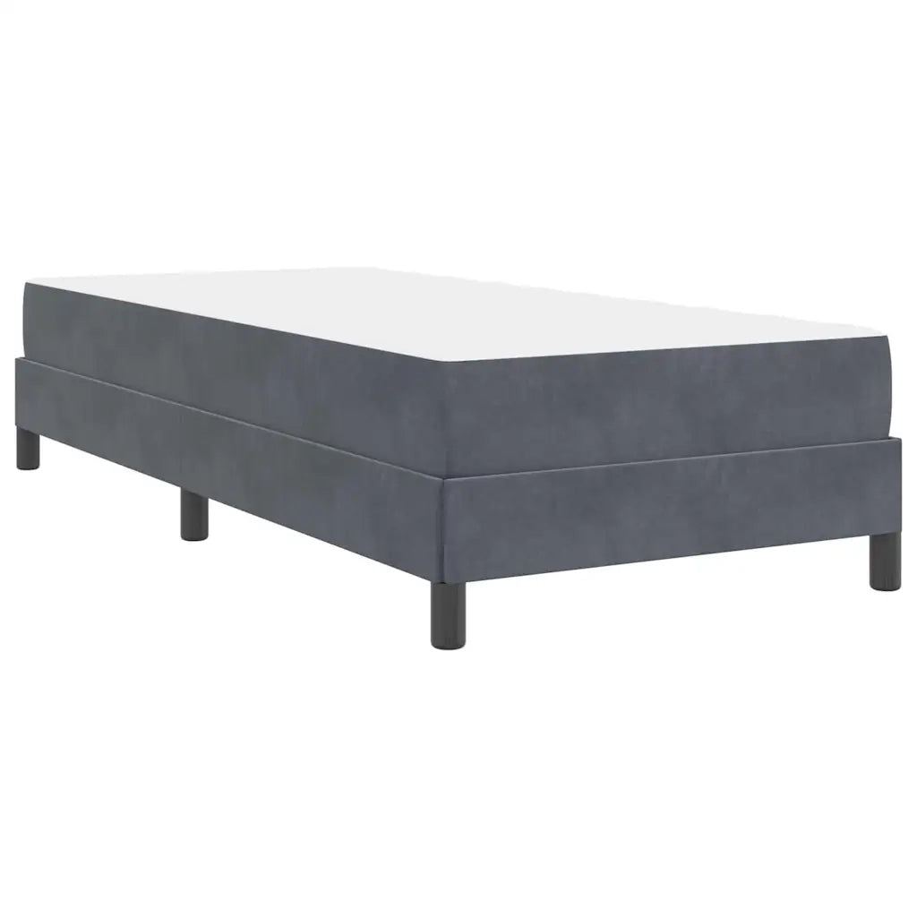 Letto a molle con materasso Grigio scuro 80 x 220 cm Tessuto