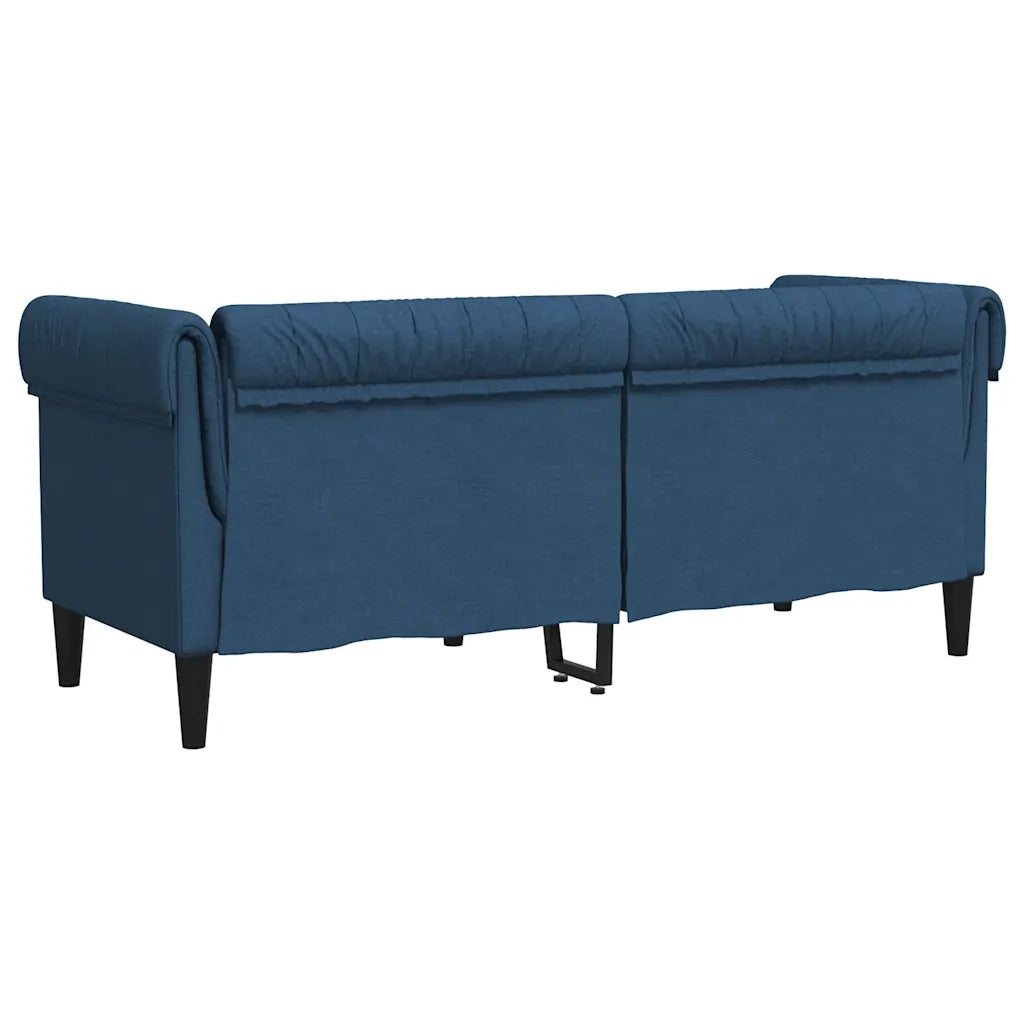 Divano Chesterfield a 2 Posti Blu in Tessuto 372553