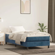 Materasso a Molle Insacchettate Rigidità Media Blu Scuro 90x200x20 cm in Velluto 347732