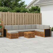 Set di divani da esterno 7 pz Naturale e Grigio Chiaro 3384732
