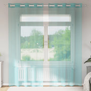 Tende in Voile con Occhielli 2 pz Turchese 4102146